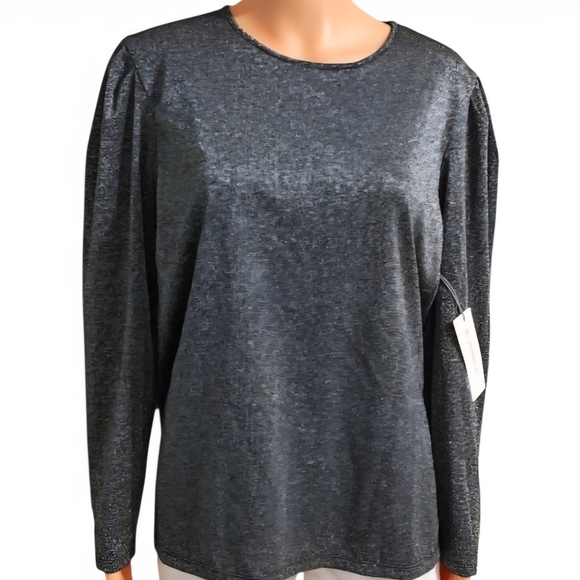 Liz Claiborne Black Long Sleeve Blouse - Picture 3 of 7